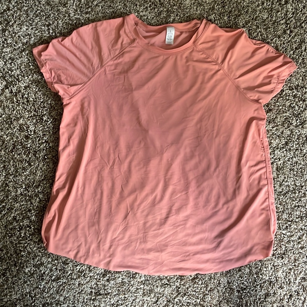 Soft coral athletic top